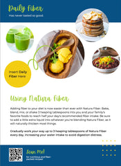 Natura Fiber organic ingredients label: clear, whole‑food blend description