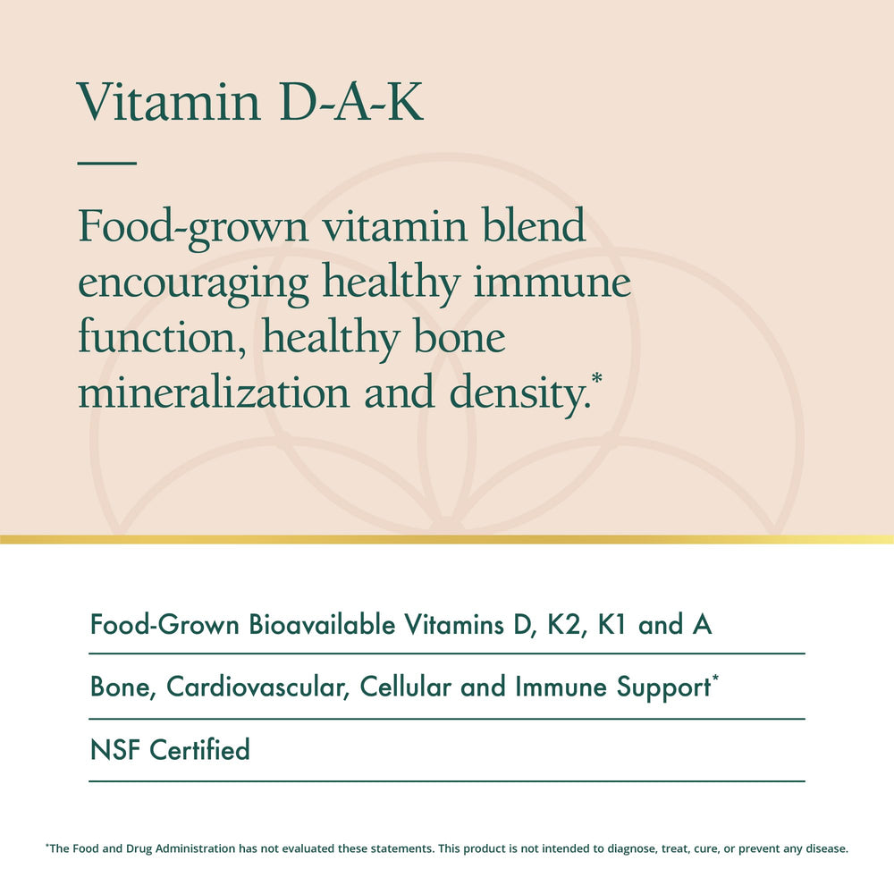 Closeup of Natura Health Products Vitamin D-A-K capsules