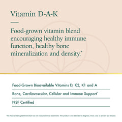 Closeup of Natura Health Products Vitamin D-A-K capsules