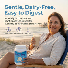 Naturade Total Soy daily shake cup suggests versatile use in smoothies.