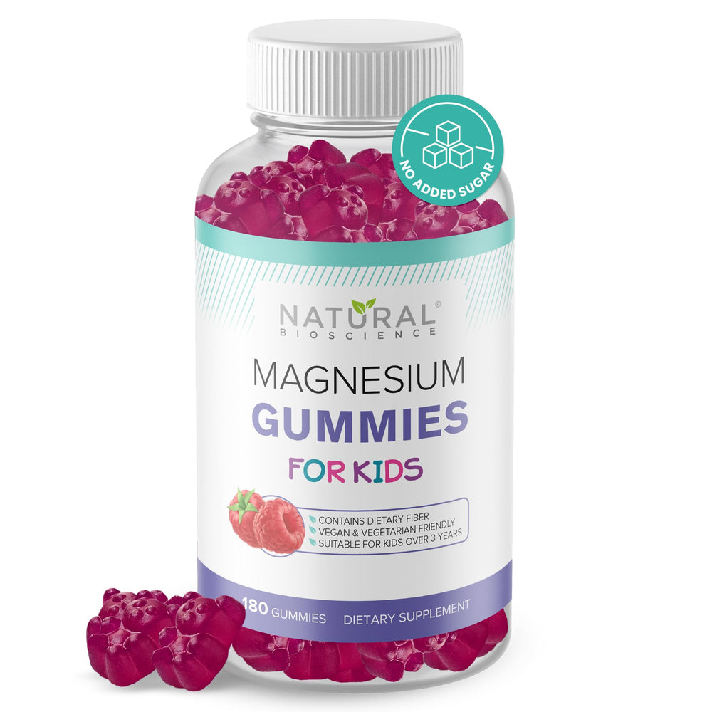 Natural BioScience Calm Kids Gummies bottle displaying sugar-free sleep support potential