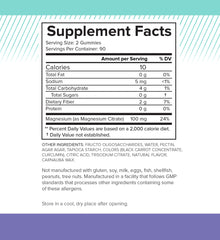 Natural BioScience vegan gluten-free magnesium gummies packaging signals a dietary-friendly wellness option.
