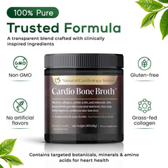 Natural Cardiology Institute Cardio Bone Broth Vanilla smoothie option for a nutritious start.