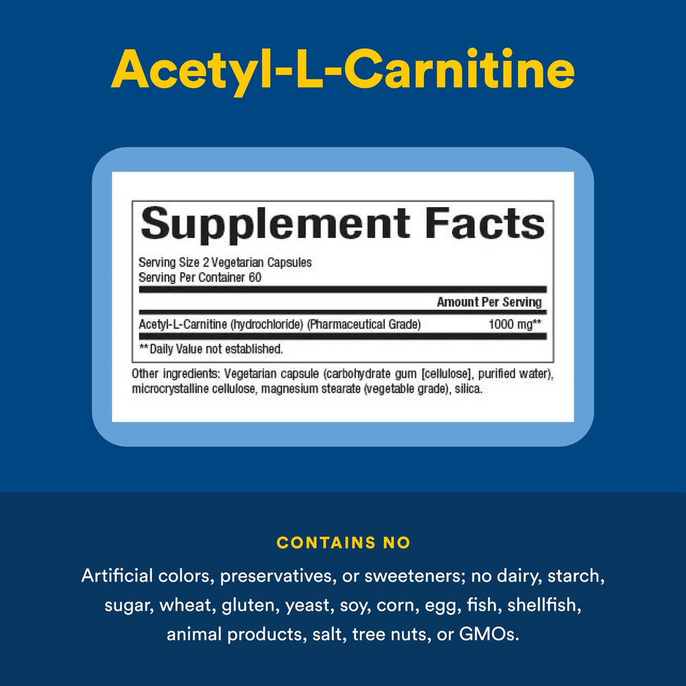 Natural Factors Acetyl L-Carnitine 500 mg packaging on desk for daily supplementation