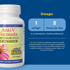 Softgels from Natural Factors Anti-V Formula close-up