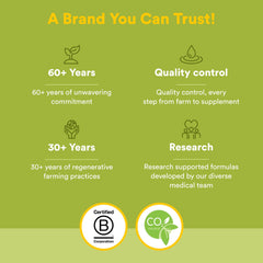 Natural Factors carbon-neutral certification badge highlights sustainability commitment.