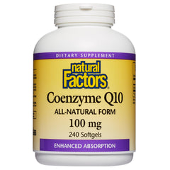 Natural Factors CoQ10 bottle front showing high-absorption formula