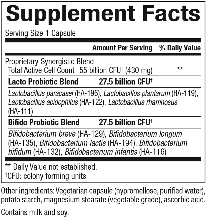 Natural Factors Ultimate Probiotic Women's Ultra 55 Billion capsules highlight convenient daily digestion support.