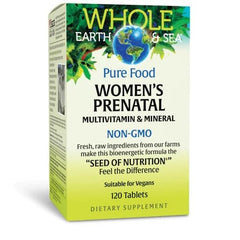 Natural Factors women's prenatal multivitamin bottle ready for daily use.