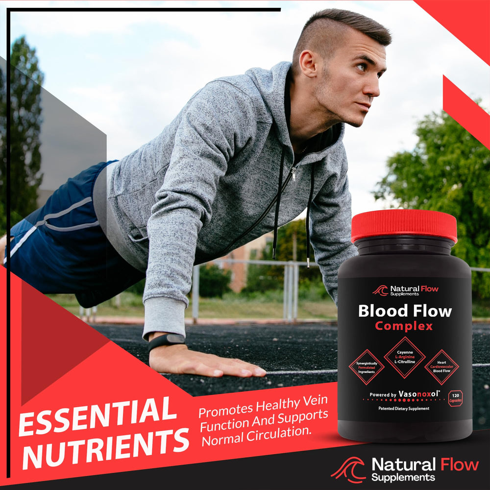 Ginkgo and cayenne blend visual with Natural Flow Blood Flow Complex support.