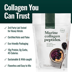 Natural Force Clean Marine Collagen Powder dissolving in water for smooth, flavorless blending.