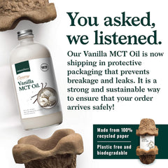 Natural Force Creamy Vanilla MCT Oil pours into coffee for instant creaminess.