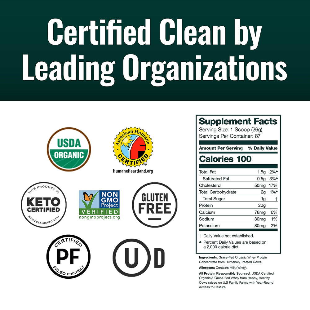 Lab-tested quality with USDA Organic and Kosher certifications for trust in Natural Force whey
