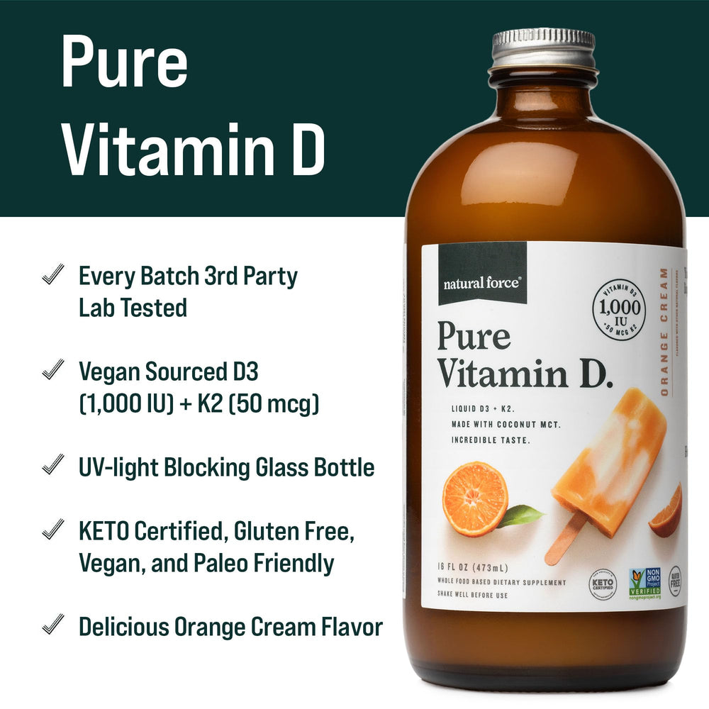 Natural Force D3 + K2 orange-cream pour for easy daily wellness
