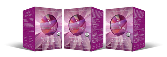 Natural Health International Femmenessence MacaLife bottle shows organic vegan perimenopause support