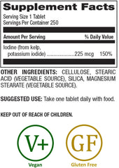 Natural Nutra Kelp Iodine tablets close-up for easy daily dosing