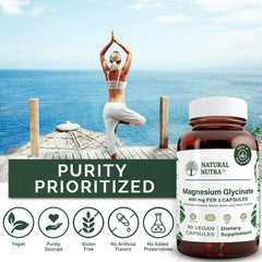 Label design for Natural Nutra Magnesium Glycinate highlights high bioavailability