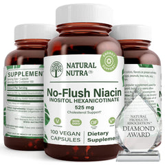Natural Nutra No-Flush Niacin bottle front for daily wellness.