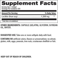 Natural Nutra Soy Lecithin softgels close-up highlighting high potency for cognitive focus.