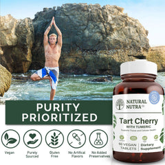 Natural Nutra Tart Cherry amber glass bottle with label
