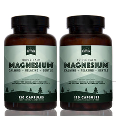Natural Rhythm Triple Calm Magnesium bottle front view promotes calm evenings and gentle rest