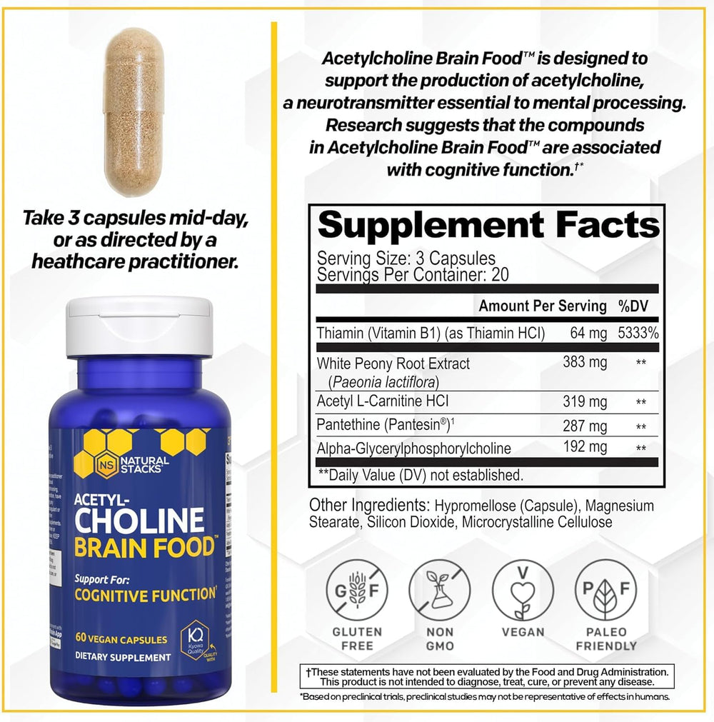 Natural Stacks Acetyl L-Carnitine capsules for mental clarity
