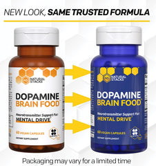 NATURAL STACKS Dopamine capsules close-up highlighting capsule form
