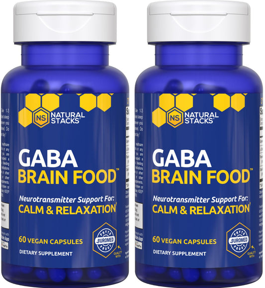 Natural Stacks GABA Brain Food bottle pour supports calm evenings
