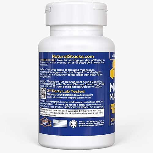 Natural Stacks MagTech brain-health visual hints improved cognitive balance through magnesium complex.