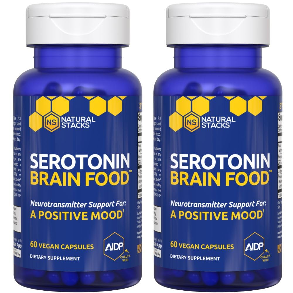 NATURAL STACKS Serotonin Brain Food bottle for daily mood support