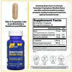 NATURAL STACKS Serotonin Brain Food label close-up with disclosure