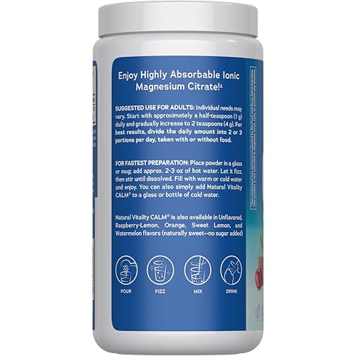 Natural Vitality CALM cherry drink in a glass for calm focus.
