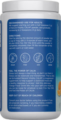 Natural Vitality CALM ingredients panel highlights vegan and gluten-free formula