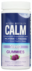 Natural Vitality Calm Sleep Gummies jar for gluten-free, non-GMO nighttime calm and restful nights