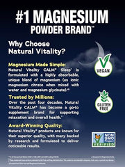 Close up of the CALM Sleep label highlighting vegan and non GMO formula