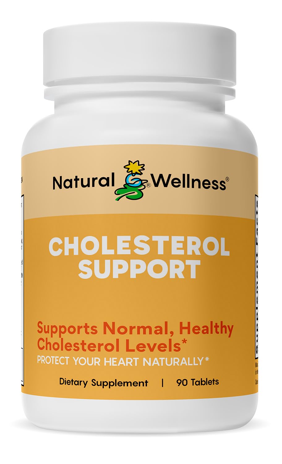 Natural Wellness Cholesterol Support bottle front promotes heart health