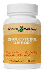 Natural Wellness Cholesterol Support bottle front promotes heart health