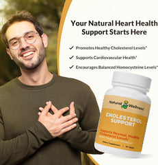 Natural Wellness Cholesterol Support bottle open demonstrates easy daily use