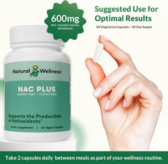 Natural Wellness NAC Plus on a clean neutral backdrop highlighting product quality