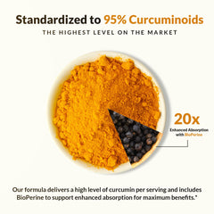 Natural Wellness Turmeric 95 capsules in bottle for on-the-go use