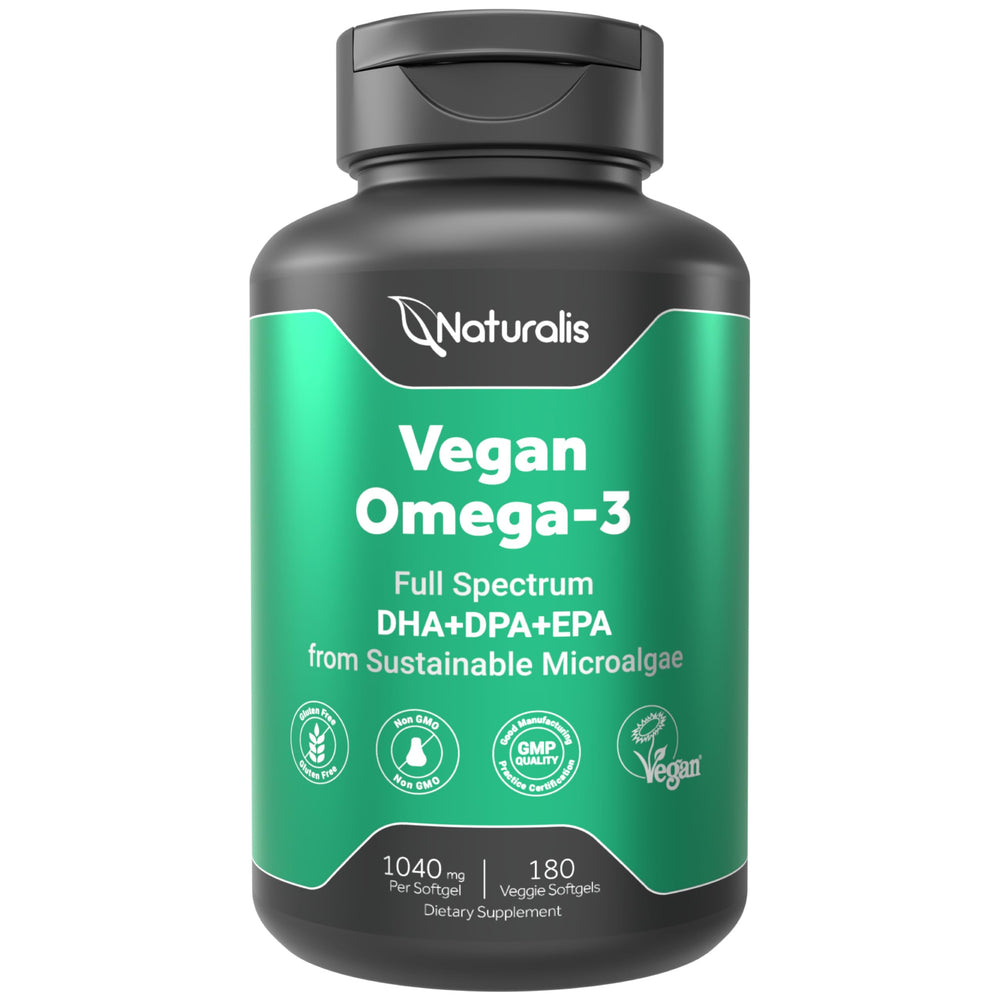 Naturalis double-strength omega3 bottle pour, convenient daily dosing for omega-3 intake