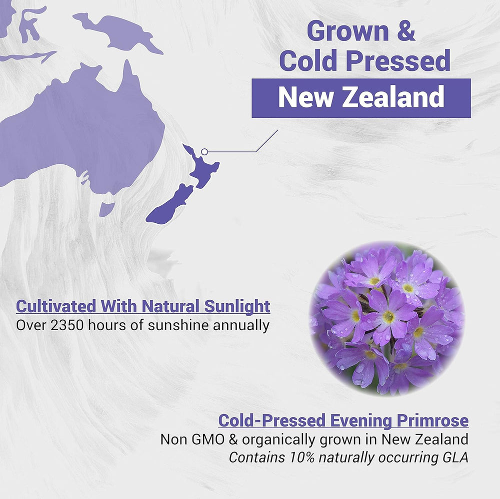Naturalis Evening Primrose Oil label shows non-GMO and gluten-free features for clean ingredients.
