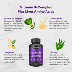 Naturalis Silymarin ingredients chart highlights B vitamins and amino acids.