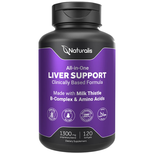 Naturalis Silymarin Milk Thistle softgel bottle for daily liver support.