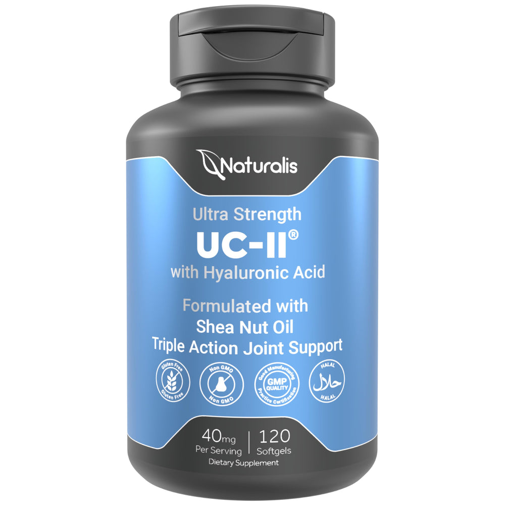 Naturalis UC-II 40 mg softgel bottle for joint comfort and mobility.