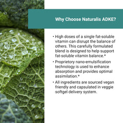 Naturalis olive oil emulsion supports fat-soluble vitamin absorption.