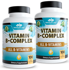 NaturaLife Labs Vitamin B-Complex bottle front highlights complete B vitamins for daily vitality