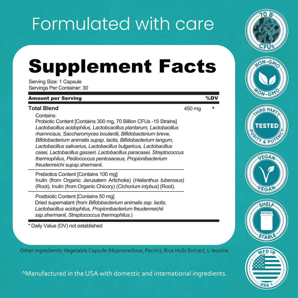 NaturaLife Labs Probiotics 15 strains label highlights broad spectrum support.