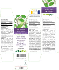 Naturalma Cats Claw tincture drops 2ml serving for convenient dosing and use.