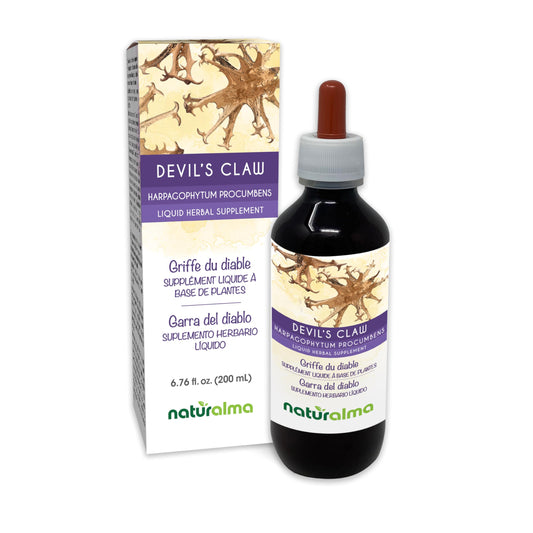 Naturalma Devils Claw bottle pour shows easy dosing with a dropper.